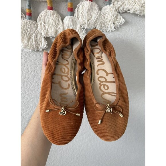 Sam Edelman Felicia Corduory Slip On Ballet Flats Brown Comfort Balletcore 7.5 - Picture 1 of 7
